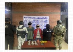Ejecuta FGEO tres cateos en Miahuatlán de Porfirio Díaz; aseguran drogas, armas de fuego y detienen a tres personas