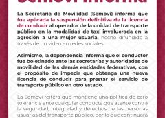 Por agresión a usuaria, retiran licencia a conductor de taxi