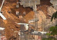 Delimitan zona de riesgo por desprendimiento en las obras del Parque Oaxaca