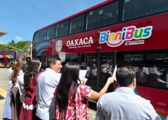 Arranca Salomón Jara nueva ruta de BinniBus Oaxaca, contará con unidades de dos pisos
