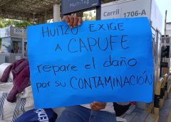 Habitantes del municipio de Huitzo protestan por daño ambiental de CAPUFE
