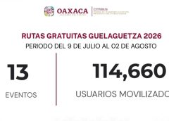 Movilizó BinniBus a más de 114 mil personas de manera gratuita en el marco de la Guelaguetza 2026