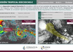 Se forma la depresión tropical Dieciocho-E frente a las costas de Oaxaca y Guerrero