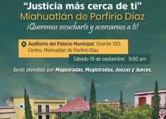 Programa “Justicia más cerca de ti” llegará a Miahuatlán de Porfirio Díaz