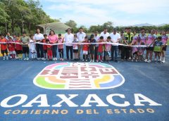Entrega Salomón Jara unidad deportiva en Puerto Escondido, San Pedro Mixtepec