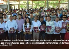 Tania Caballero continúa en San Dionisio del Mar la etapa informativa de los Diálogos Interculturales para la Reforma Integral a la Constitución de Oaxaca